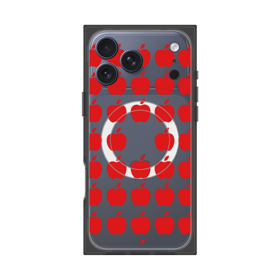 プレミアムスクエアケース with MagSafe［ Apple - Red ］