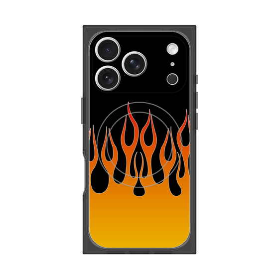 プレミアムスクエアケース with MagSafe［ 炎 - Orange ］