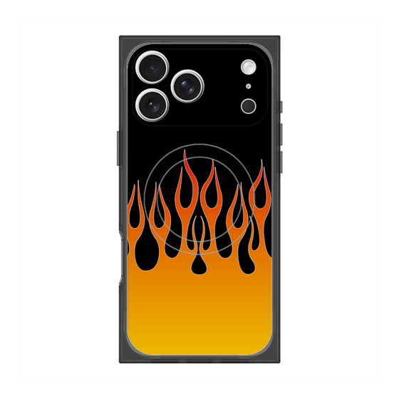 プレミアムスクエアケース with MagSafe［ 炎 - Orange ］