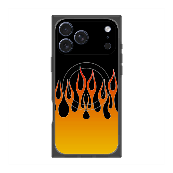 プレミアムスクエアケース with MagSafe［ 炎 - Orange ］