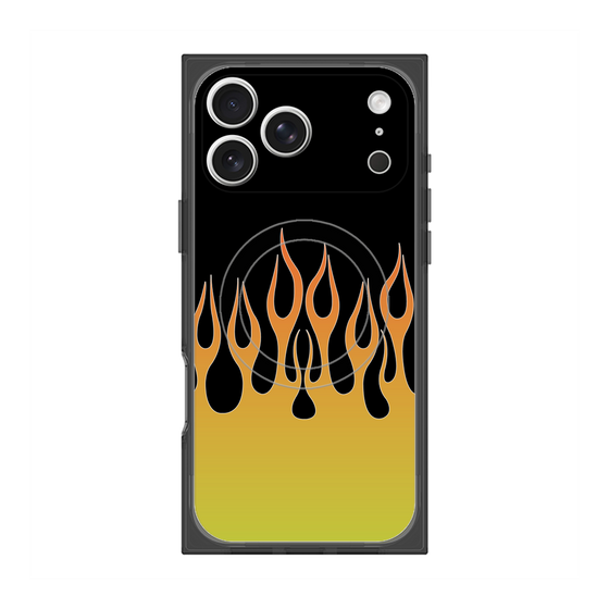 プレミアムスクエアケース with MagSafe［ 炎 - Yellow ］