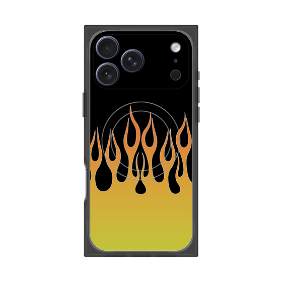 プレミアムスクエアケース with MagSafe［ 炎 - Yellow ］