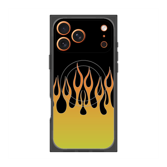 プレミアムスクエアケース with MagSafe［ 炎 - Yellow ］