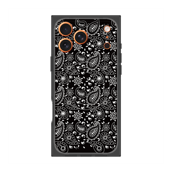 プレミアムスクエアケース with MagSafe［ ペイズリー - Black ］