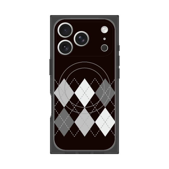 プレミアムスクエアケース with MagSafe［ Nordic Argyle - Black ］