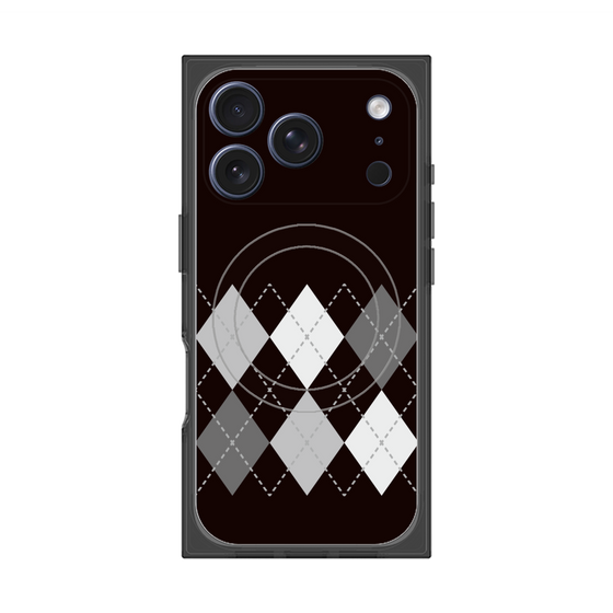 プレミアムスクエアケース with MagSafe［ Nordic Argyle - Black ］