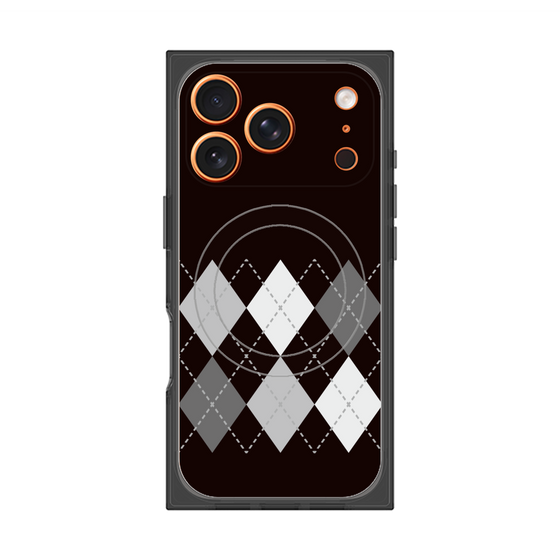 プレミアムスクエアケース with MagSafe［ Nordic Argyle - Black ］