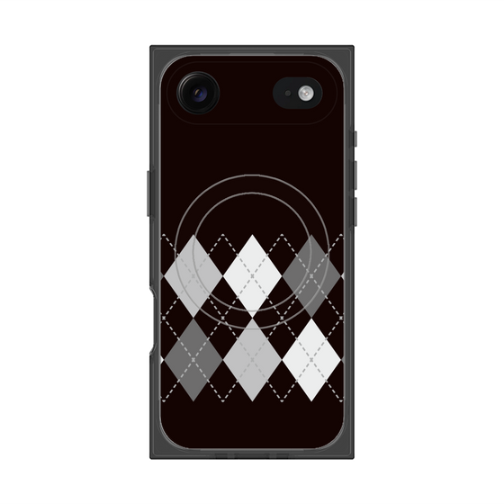 プレミアムスクエアケース with MagSafe［ Nordic Argyle - Black ］