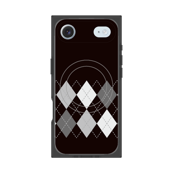 プレミアムスクエアケース with MagSafe［ Nordic Argyle - Black ］