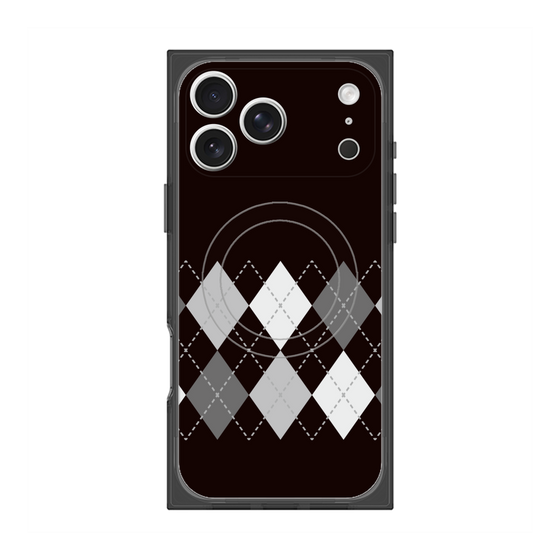 プレミアムスクエアケース with MagSafe［ Nordic Argyle - Black ］