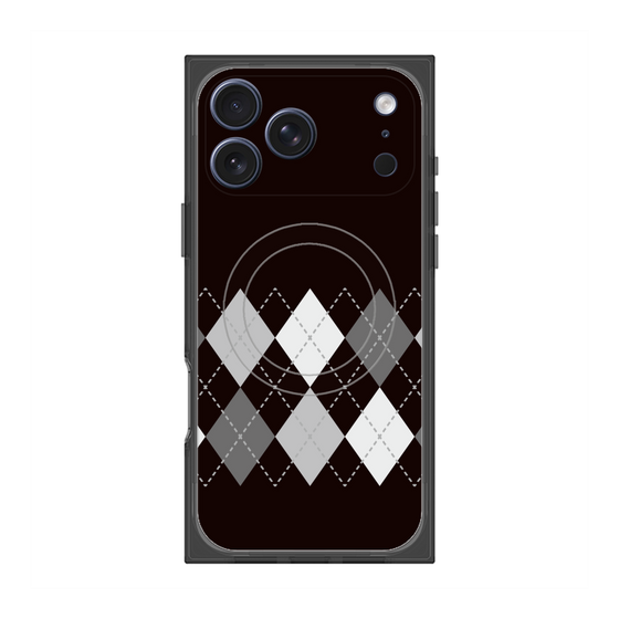 プレミアムスクエアケース with MagSafe［ Nordic Argyle - Black ］
