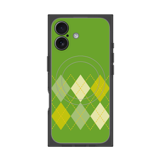 プレミアムスクエアケース with MagSafe［ Nordic Argyle - Green ］