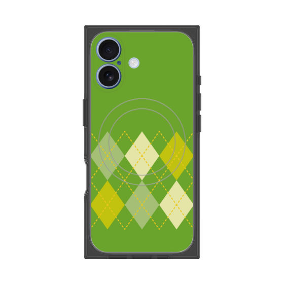 プレミアムスクエアケース with MagSafe［ Nordic Argyle - Green ］