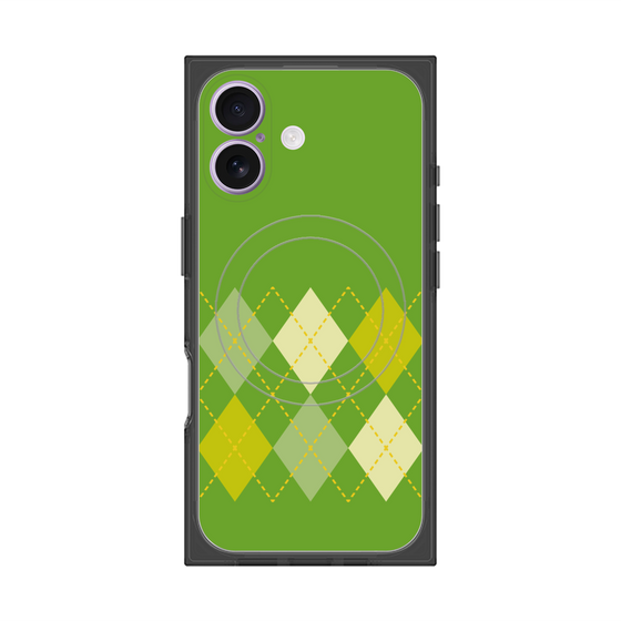 プレミアムスクエアケース with MagSafe［ Nordic Argyle - Green ］