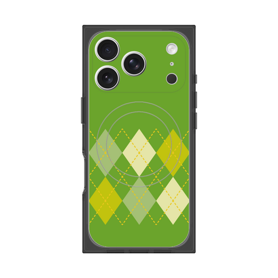 プレミアムスクエアケース with MagSafe［ Nordic Argyle - Green ］