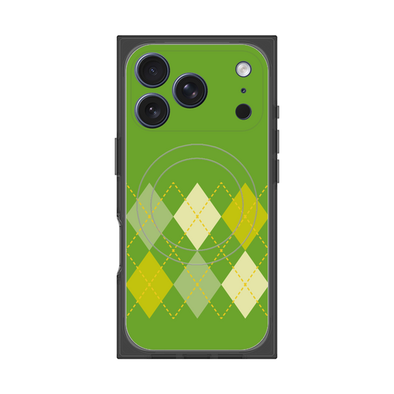 プレミアムスクエアケース with MagSafe［ Nordic Argyle - Green ］