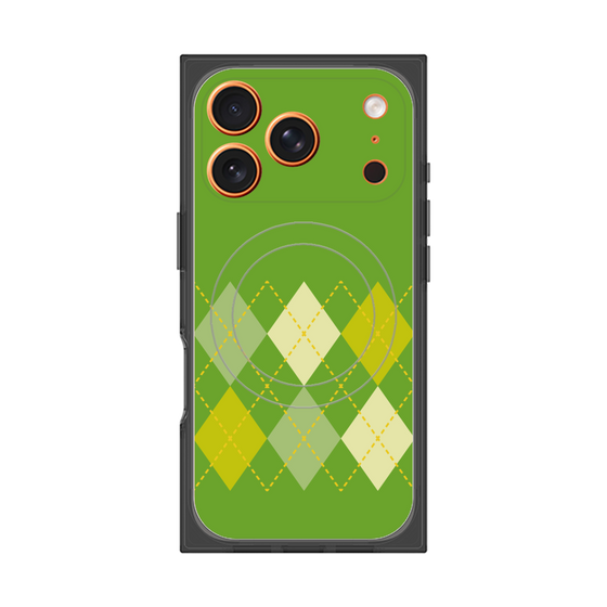 プレミアムスクエアケース with MagSafe［ Nordic Argyle - Green ］