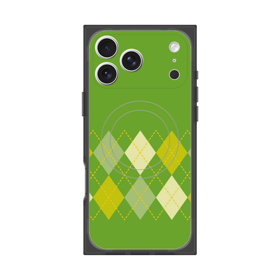 プレミアムスクエアケース with MagSafe［ Nordic Argyle - Green ］