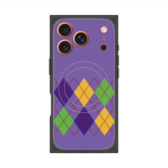 プレミアムスクエアケース with MagSafe［ Nordic Argyle - Purple ］