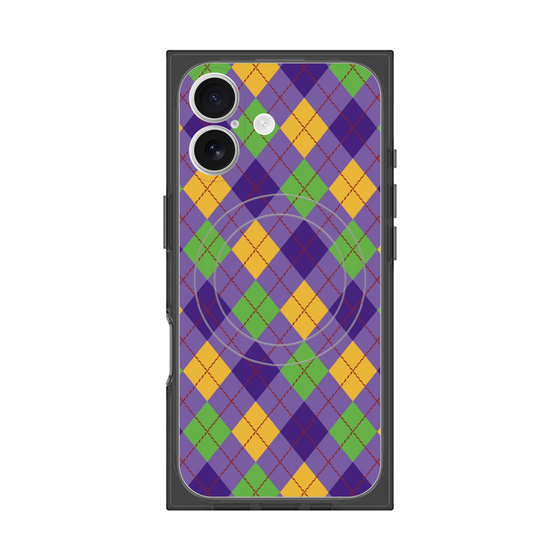 プレミアムスクエアケース with MagSafe［ Argyle - Purple ］