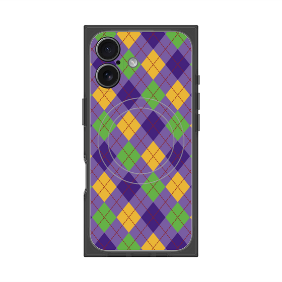 プレミアムスクエアケース with MagSafe［ Argyle - Purple ］