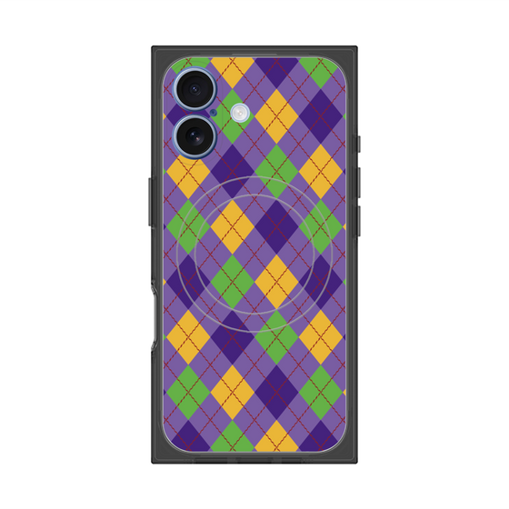 プレミアムスクエアケース with MagSafe［ Argyle - Purple ］