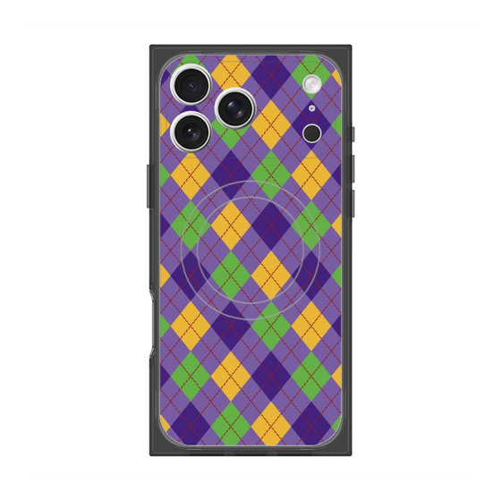 プレミアムスクエアケース with MagSafe［ Argyle - Purple ］