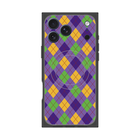 プレミアムスクエアケース with MagSafe［ Argyle - Purple ］