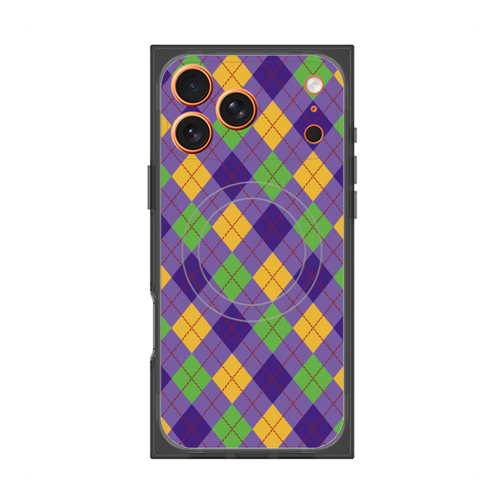 プレミアムスクエアケース with MagSafe［ Argyle - Purple ］