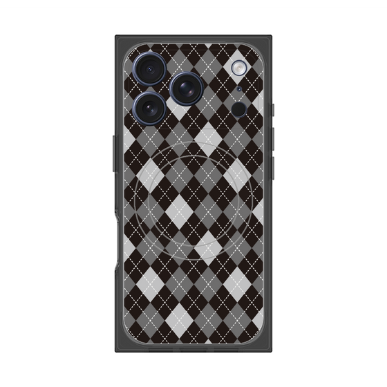 プレミアムスクエアケース with MagSafe［ Argyle - Black ］