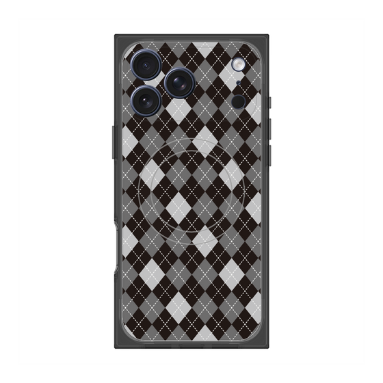 プレミアムスクエアケース with MagSafe［ Argyle - Black ］