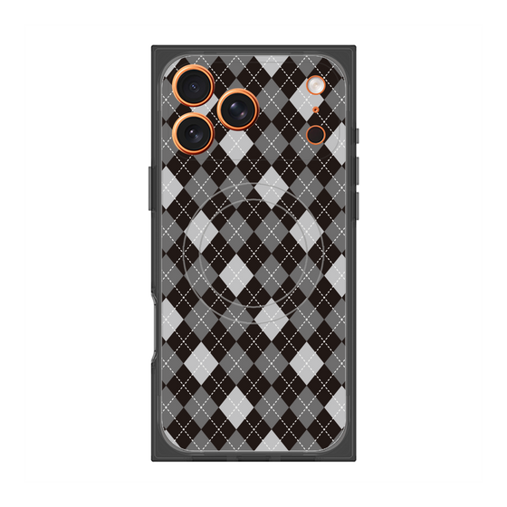 プレミアムスクエアケース with MagSafe［ Argyle - Black ］