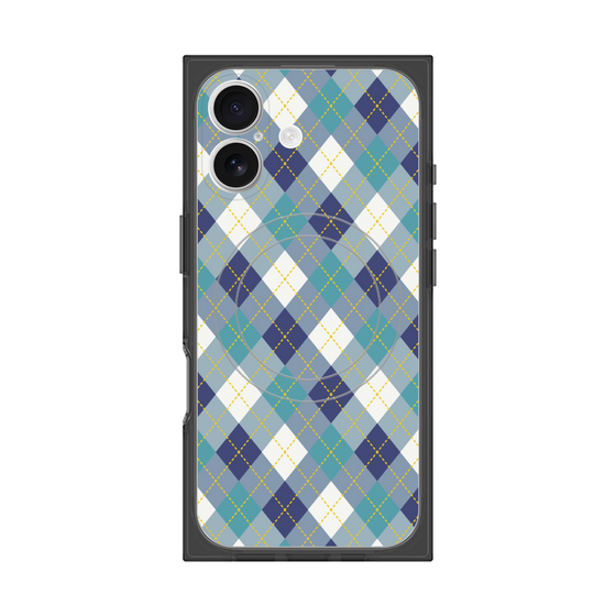 プレミアムスクエアケース with MagSafe［ Argyle - Blue ］