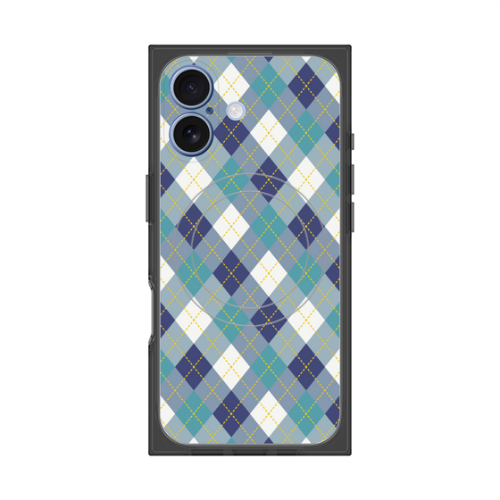 プレミアムスクエアケース with MagSafe［ Argyle - Blue ］