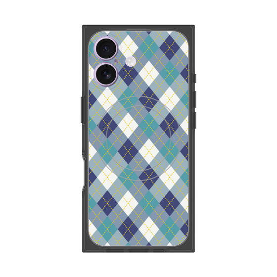 プレミアムスクエアケース with MagSafe［ Argyle - Blue ］