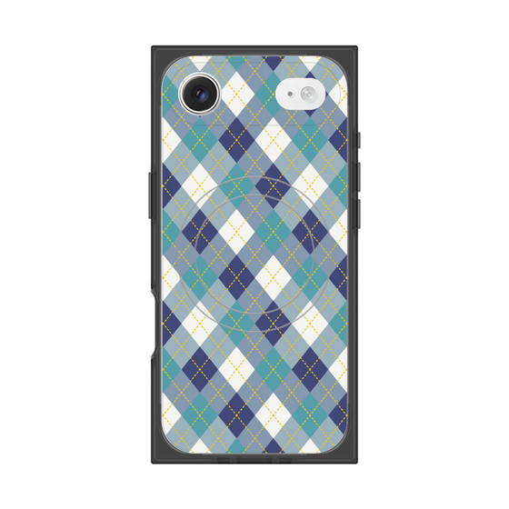 プレミアムスクエアケース with MagSafe［ Argyle - Blue ］
