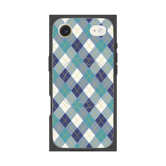 プレミアムスクエアケース with MagSafe［ Argyle - Blue ］
