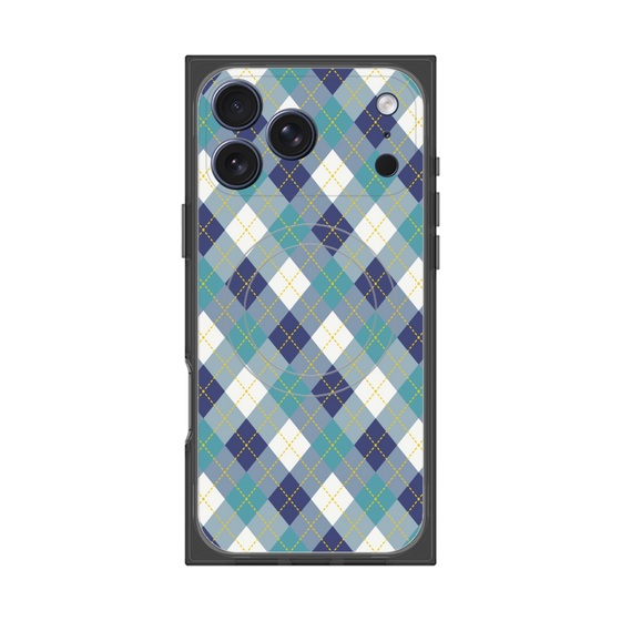 プレミアムスクエアケース with MagSafe［ Argyle - Blue ］