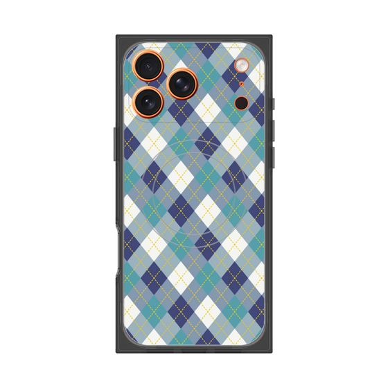 プレミアムスクエアケース with MagSafe［ Argyle - Blue ］