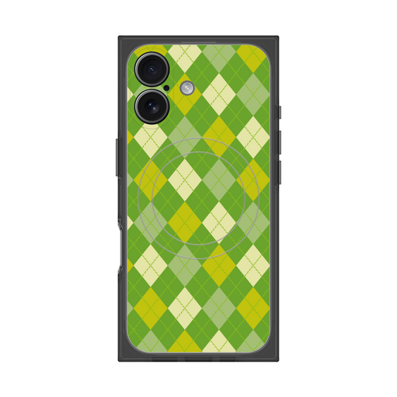 プレミアムスクエアケース with MagSafe［ Argyle - Green ］