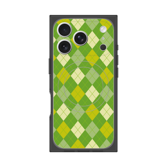プレミアムスクエアケース with MagSafe［ Argyle - Green ］
