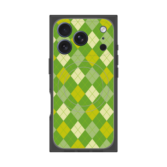 プレミアムスクエアケース with MagSafe［ Argyle - Green ］