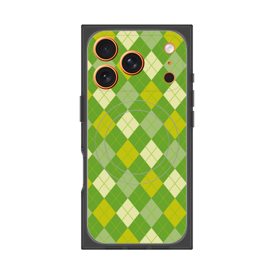 プレミアムスクエアケース with MagSafe［ Argyle - Green ］