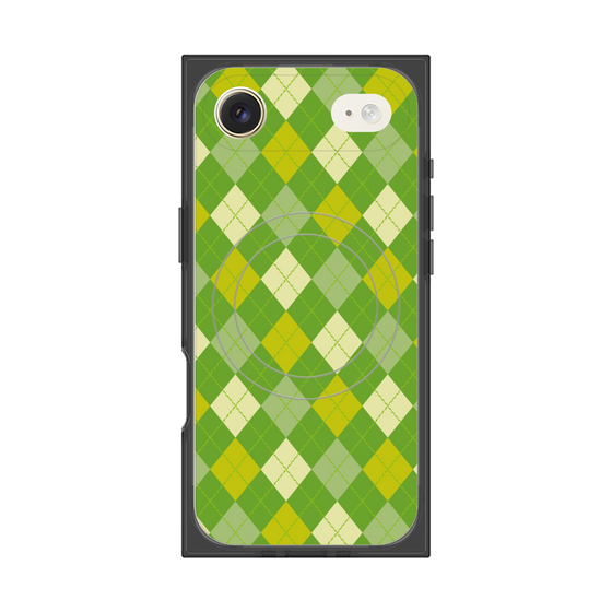 プレミアムスクエアケース with MagSafe［ Argyle - Green ］