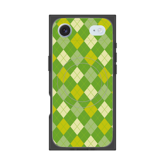 プレミアムスクエアケース with MagSafe［ Argyle - Green ］