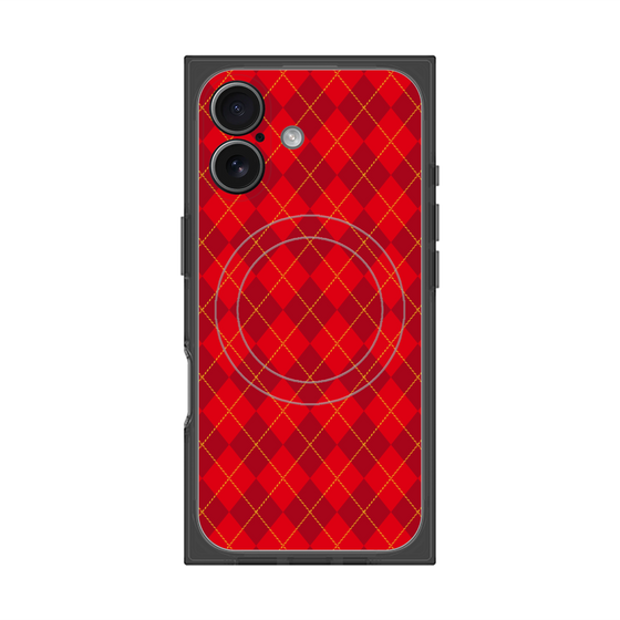 プレミアムスクエアケース with MagSafe［ Argyle - Red ］