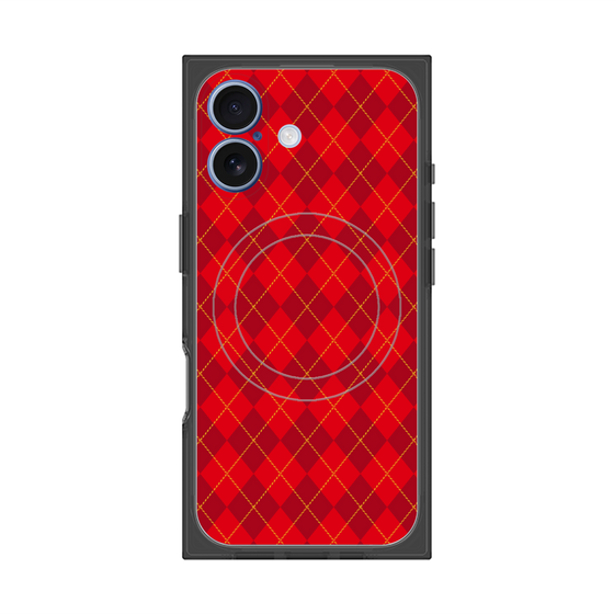プレミアムスクエアケース with MagSafe［ Argyle - Red ］