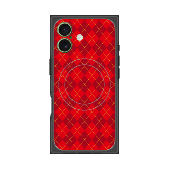プレミアムスクエアケース with MagSafe［ Argyle - Red ］
