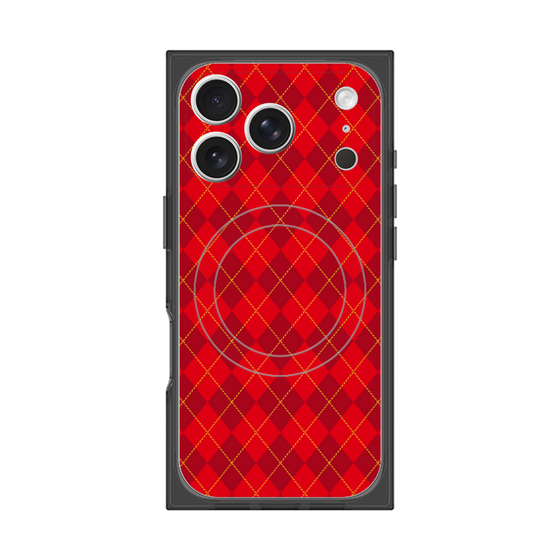 プレミアムスクエアケース with MagSafe［ Argyle - Red ］