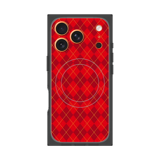 プレミアムスクエアケース with MagSafe［ Argyle - Red ］